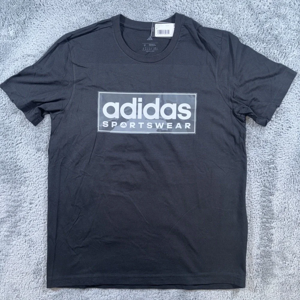 Adidas Sportswear Men's Med Camo Linear Graphic T-shirt